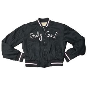 Iris Sport Couture Black & Pink Baby Girl 70's Style Windbreaker Zip Up Jacket